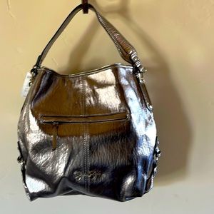Jessica Simpson pewter handbag and matching wallet